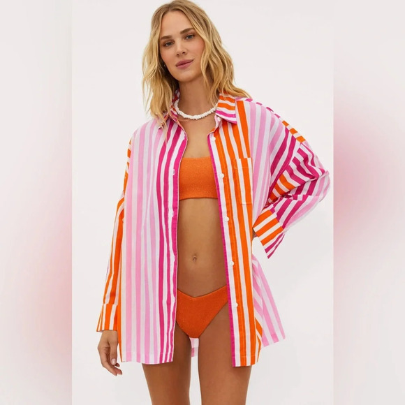 Beach Riot | Alexa Cotton Top in Sunset Stripes - Picture 2 of 8